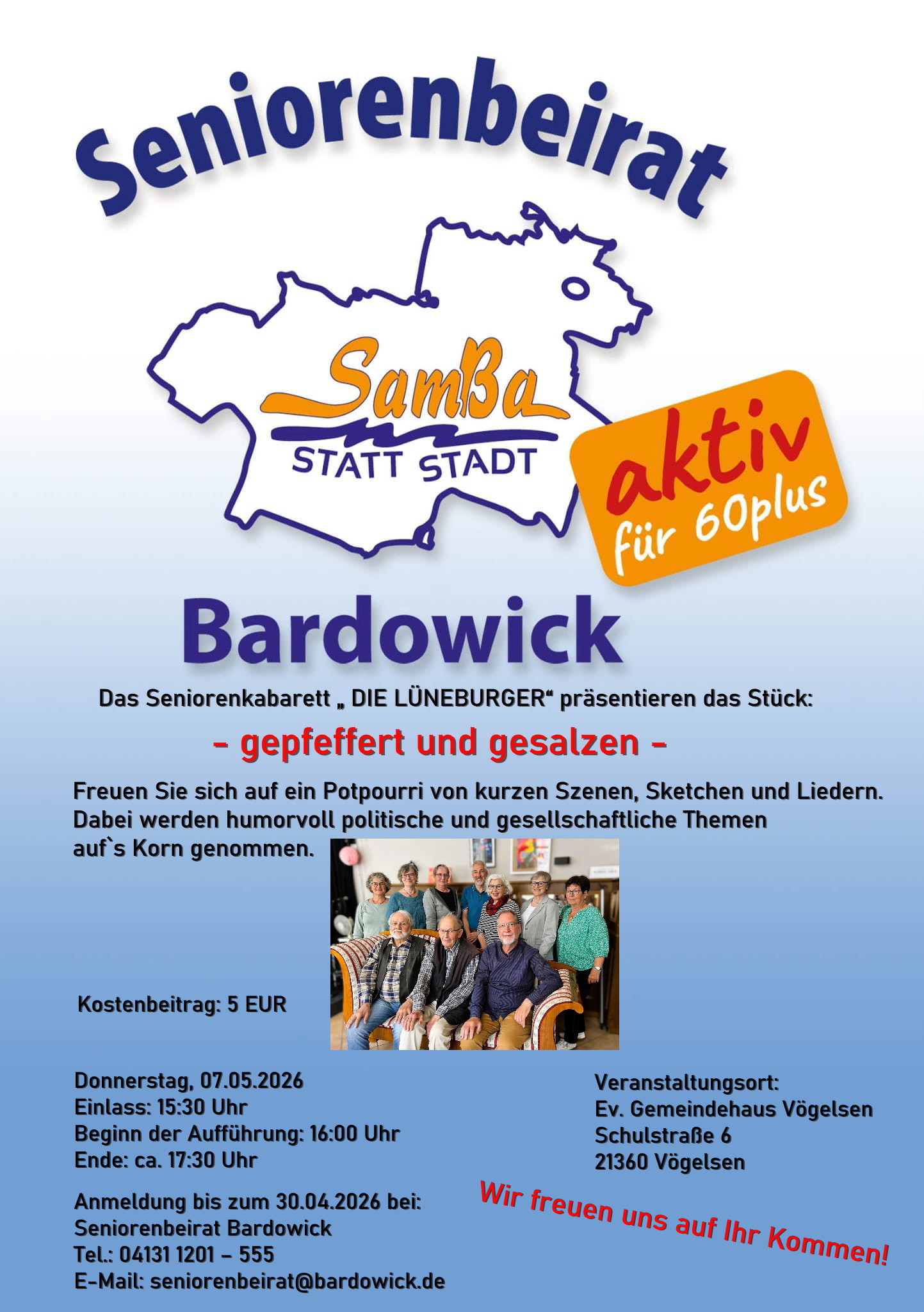 Seniorenkabarett DIE LÜNEBURGER am 7. Mai 2026